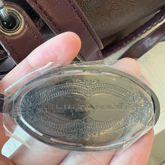 NWT Elie Tahari 100% Pebbled Leather Tote in Claret - Picture 10 of 17